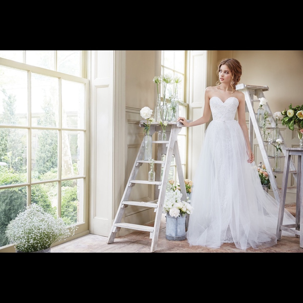 Beautiful Lazaro Beaded Gown with Tulle Skirt